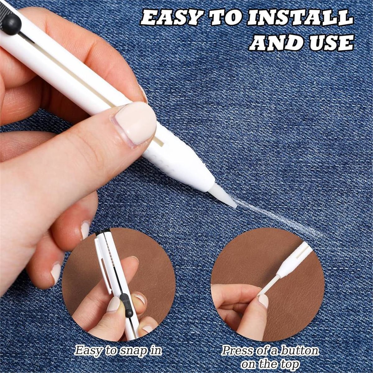 Tailor Chalk Marker - 28-delige krijtstiftset, navulbaar, voor textiel, witte