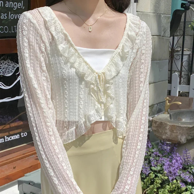Sewing V - Zomerzonbeschermende jas voor dames met kant,