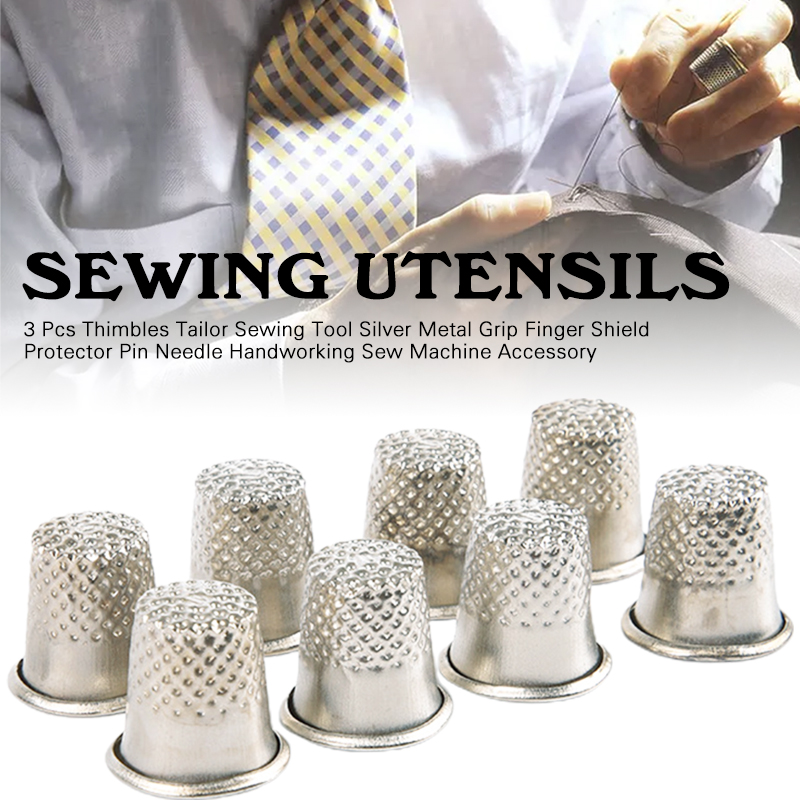 Sewing Pin Cushion - 3 Stuks Vingerhoed Metalen Naaien Vingerhoeden