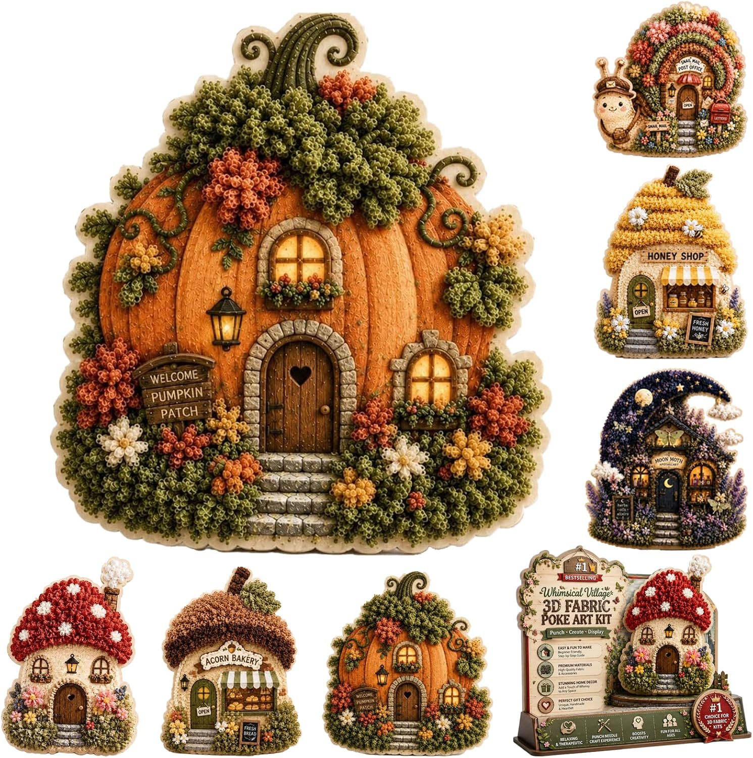 Sewing Textile Art - DIY 3D Stoffen Poke Art Kit: