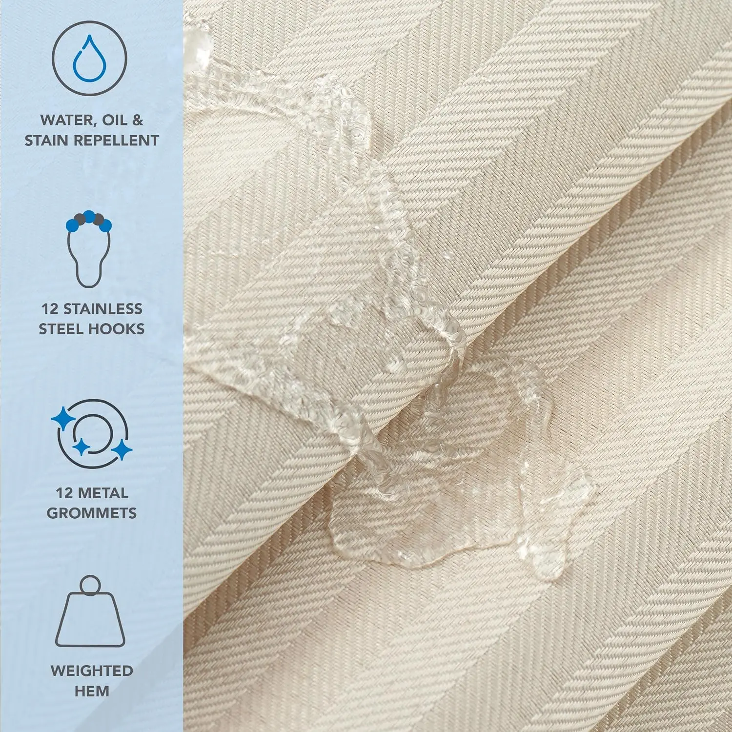 Fabric Weight Set - Arkwright Douchegordijnset - 12 stuks -