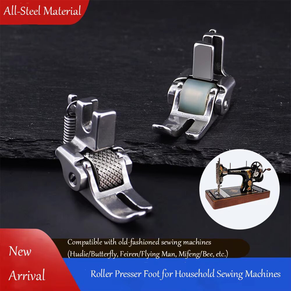 Textile Sewing Machine - Volledig stalen rolvoet voor ouderwetse pedaalnaaimachines,