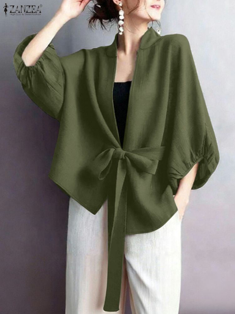 Sewing V - 2025ZANZEA Elegante V-hals Lantaarn Mouw Vest