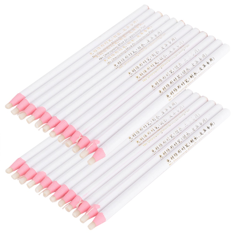 Tailor Chalk Marker - 24 stuks duurzame, niet-slijpende naaistiftjes, wit,