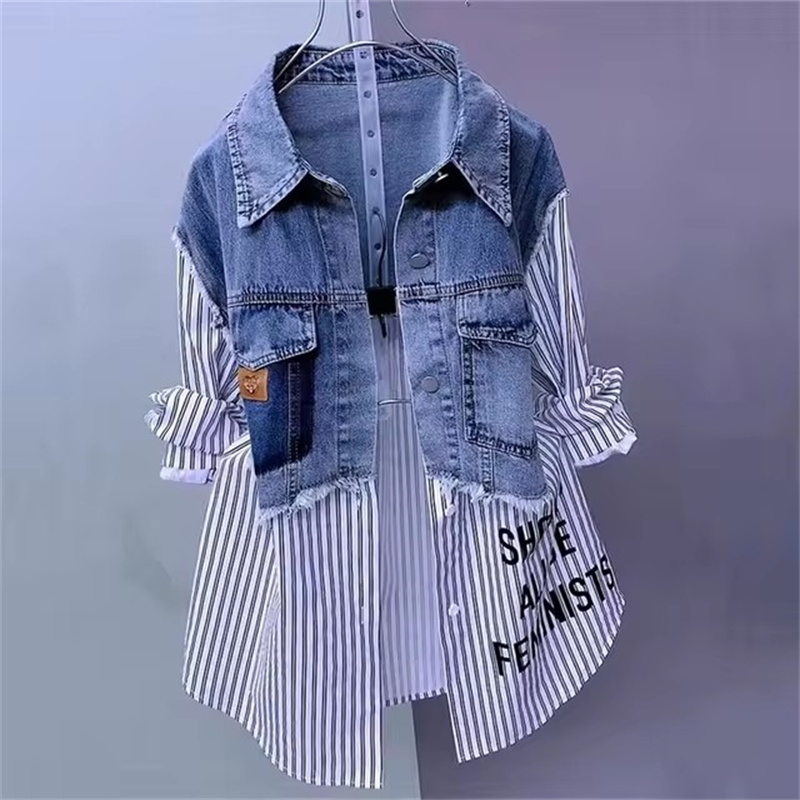 Sewing Jackets - 2025 Nieuwe Lente/Zomer Mode Koreaanse Gestreepte