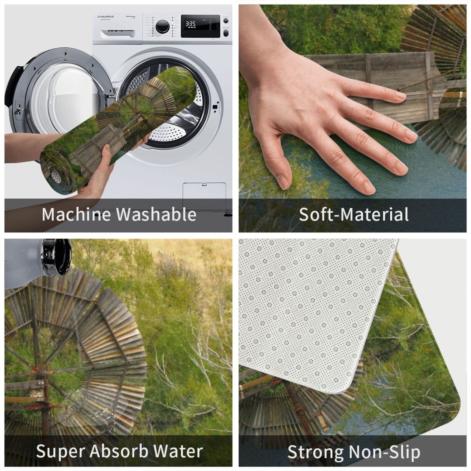 Houten windmolen tapijt mat ta - Century Textile & Sewing Supply recensie en prijs