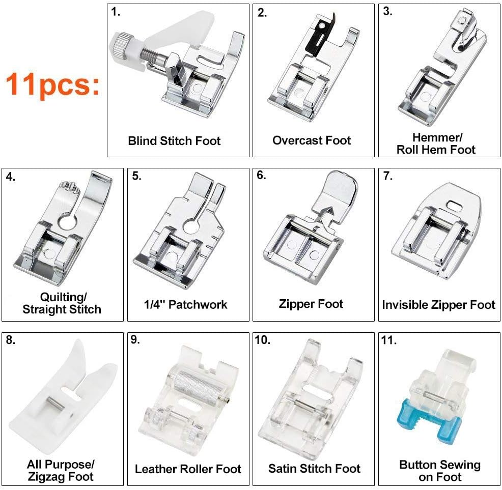 11-delige naaivoetenset - Wand - Textile Sewing Machines recensie en prijs