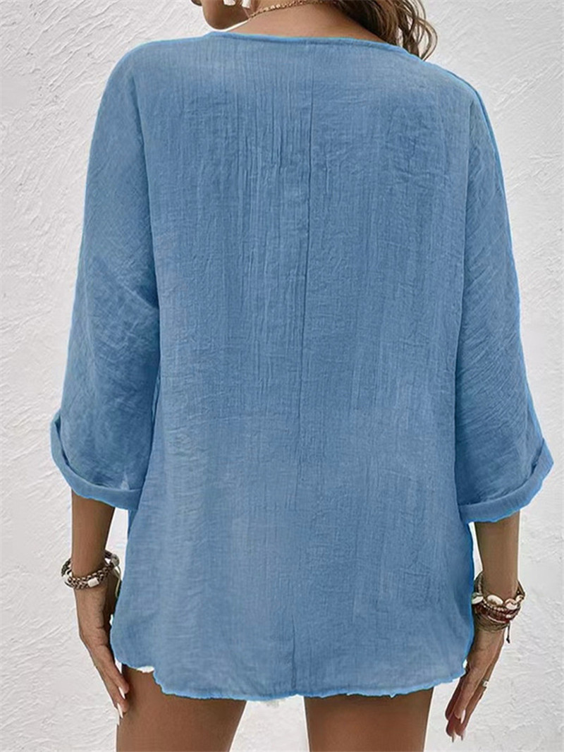 Elegante knoppen effen blouse  - Sewing V recensie en prijs
