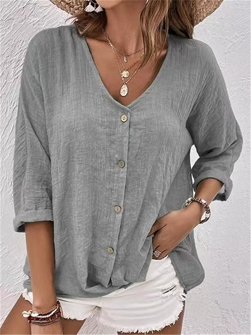 Elegante knoppen effen blouse  - Sewing V recensie en prijs