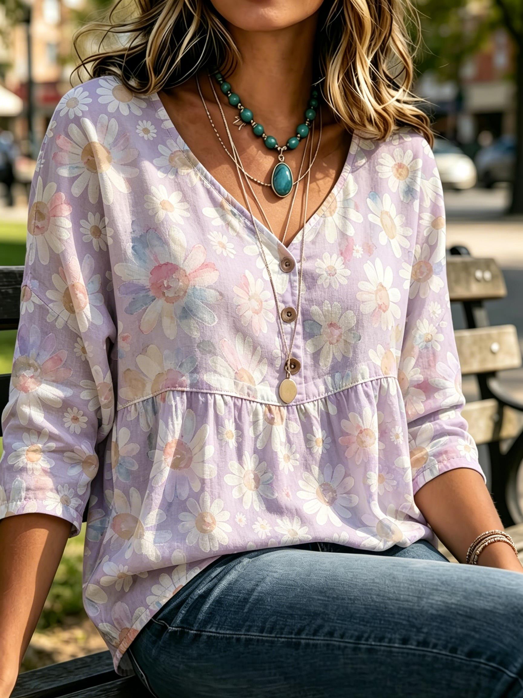 Damesblouse met delicate botan - Sewing V recensie en prijs