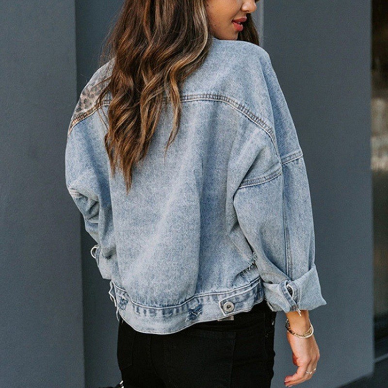 Luipaard Stiksels Denim Jas Da - Sewing Jackets recensie en prijs