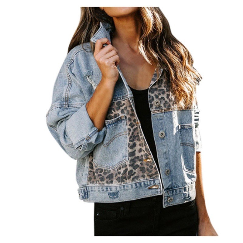 Luipaard Stiksels Denim Jas Da - Sewing Jackets recensie en prijs
