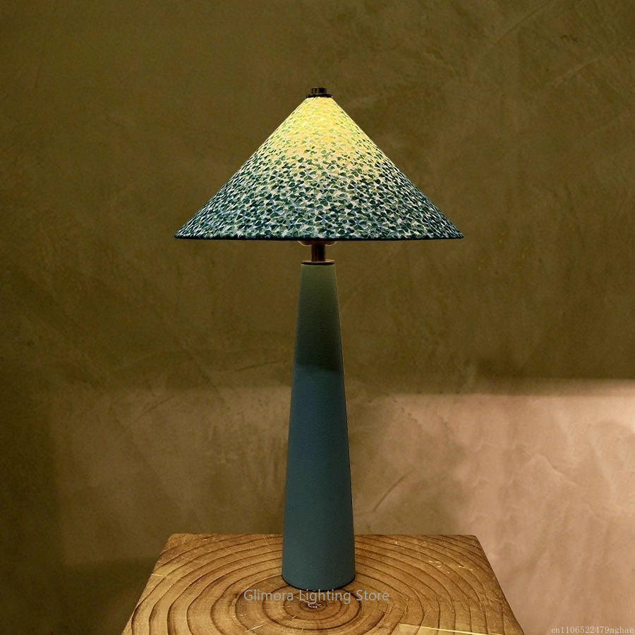 Blauwgroene tafellamp in parap - Century Textile & Sewing Supply recensie en prijs